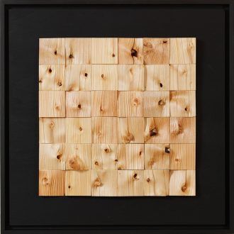 Holzlandschaft Lärche III - gespaltenes Holz auf Trägerplatte - 2009 - 52 x 52 cm